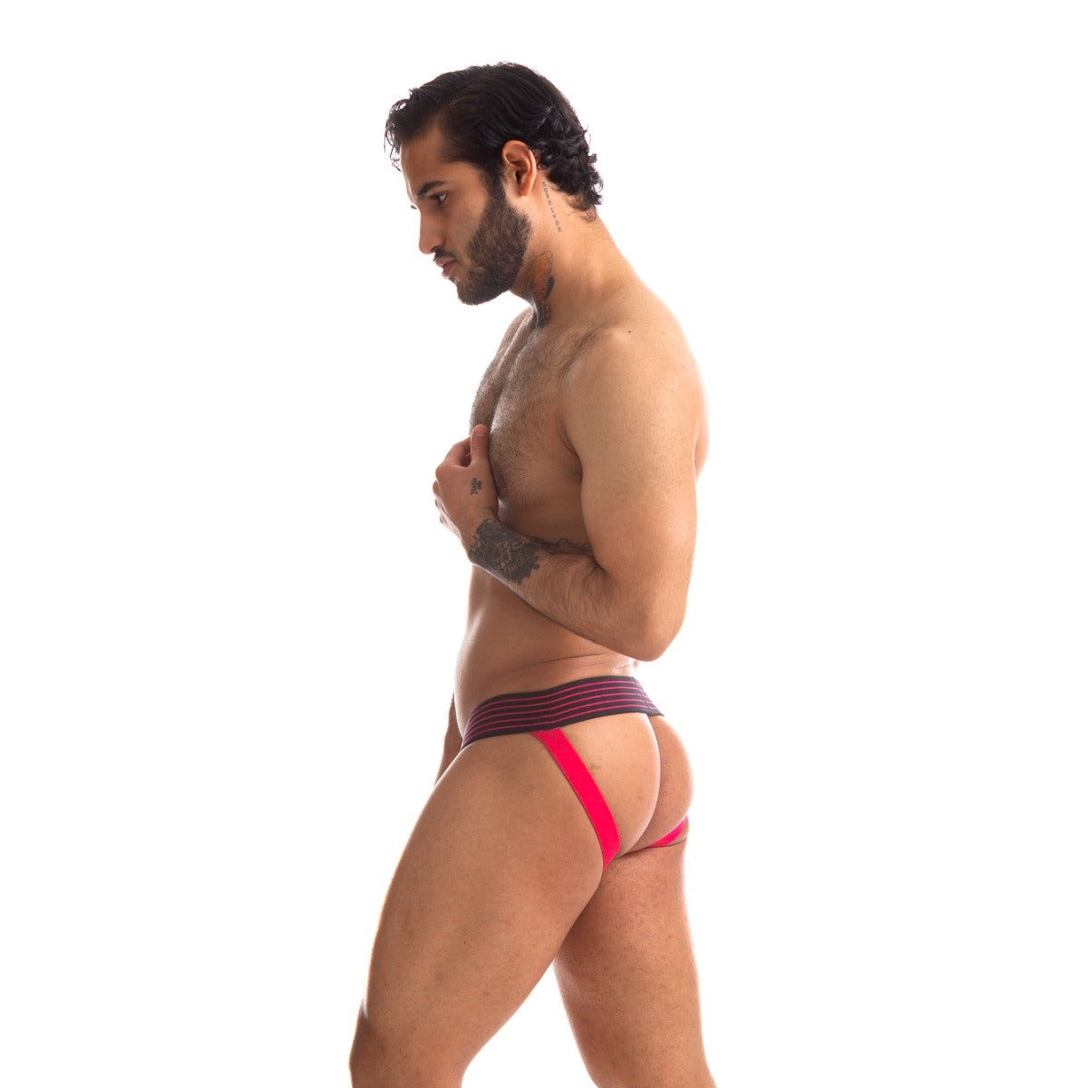 665 - Jockstrap Rally Noir-Rose