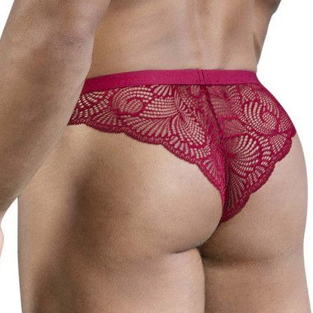 CANDY MAN - Slip Dentelle Elynos Bordeaux