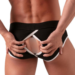 ABSOLU MALE - Slip Versatile Open Noir-Blanc