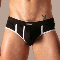 ABSOLU MALE - Slip Rib Open Noir