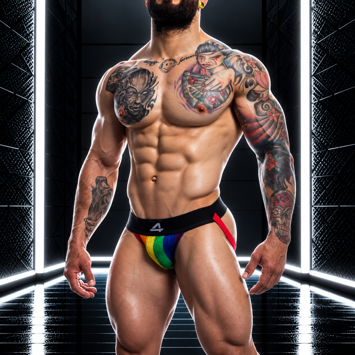 CUT4MEN - Jockstrap Stripe Rainbow