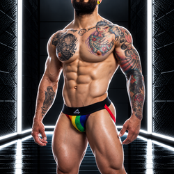 CUT4MEN - Jockstrap Stripe Rainbow