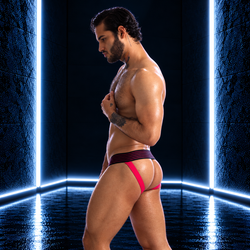 665 - Jockstrap Rally Noir-Rose