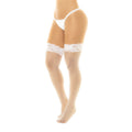 White self-supporting fishnet stockings