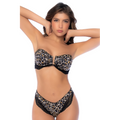 MAPALE - Bikini Bandeau Léopard avec Dentelle