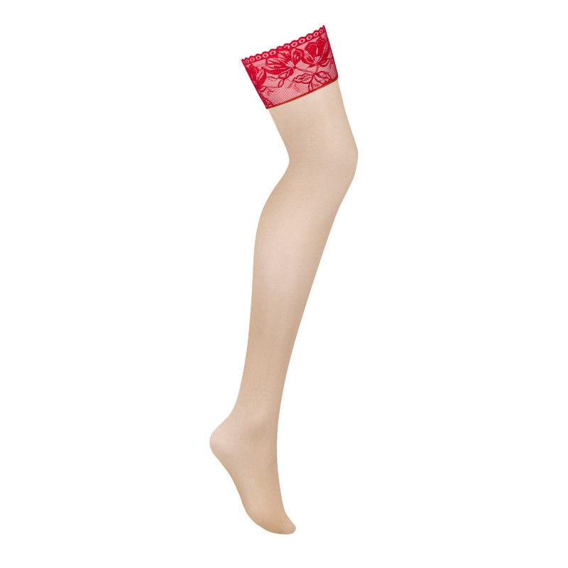 Lacelove Garter Stockings - Red