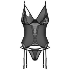 Saturis corset et string Noir