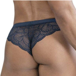CANDY MAN - Slip Dentelle Elynos Bleu marine