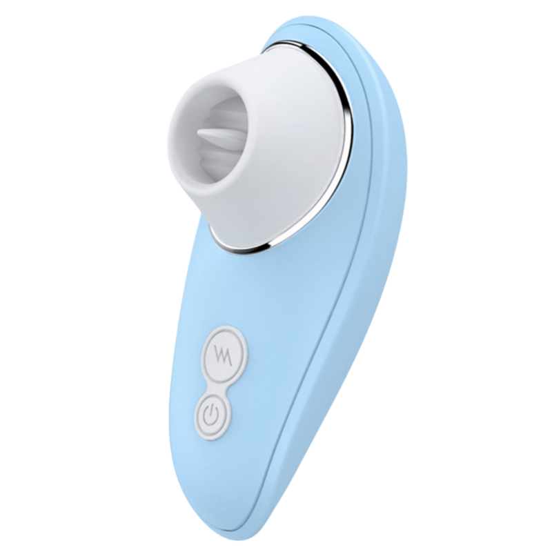 POCKET PLEASURE - Stimulateur Clitoridien à Langue Bleu 1 dosette de lubrifiant